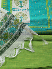 Printed Cotton Blend Unstitched Suit Piece With Dupatta