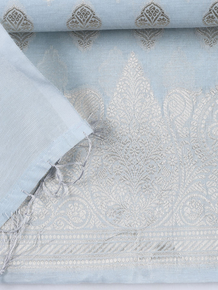 Woven Chanderi Unstitched Suit With Dupatta