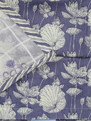 Printed Cotton Blend Unstitched Suit With Dupatta