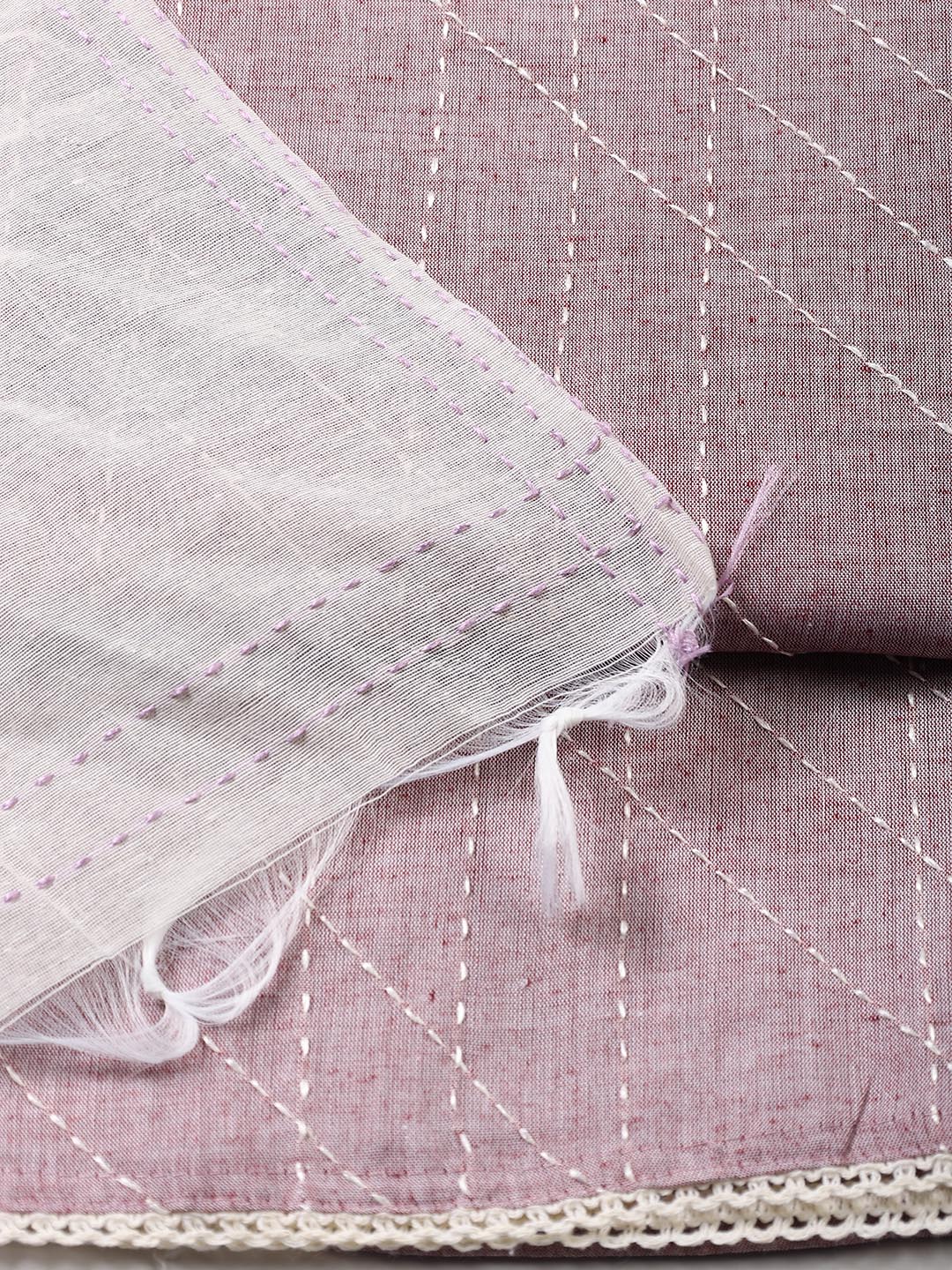 Plain Cotton Blend Unstitched Suit Piece With Dupatta