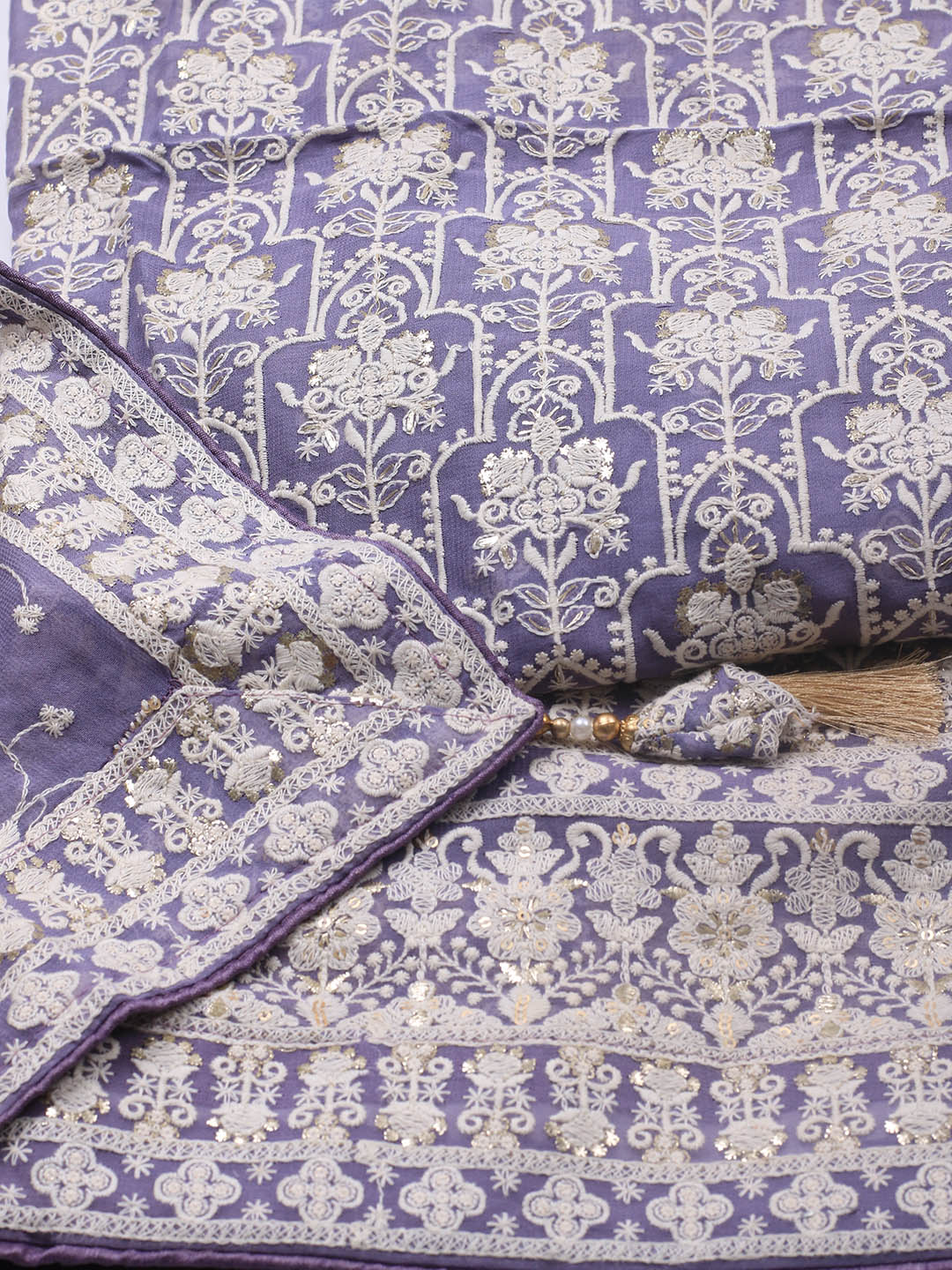 Embroidered Georgette Unstitched Suit Piece With Dupatta
