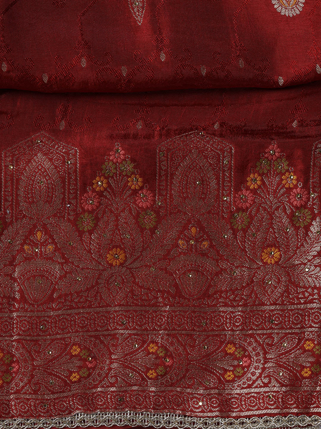 Woven Chanderi Unstitched Suit Piece With Dupatta