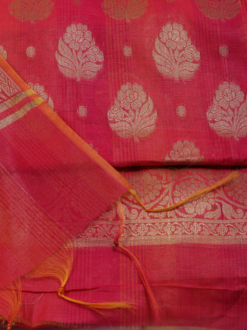 Woven Chanderi Unstitched Suit Piece With Dupatta