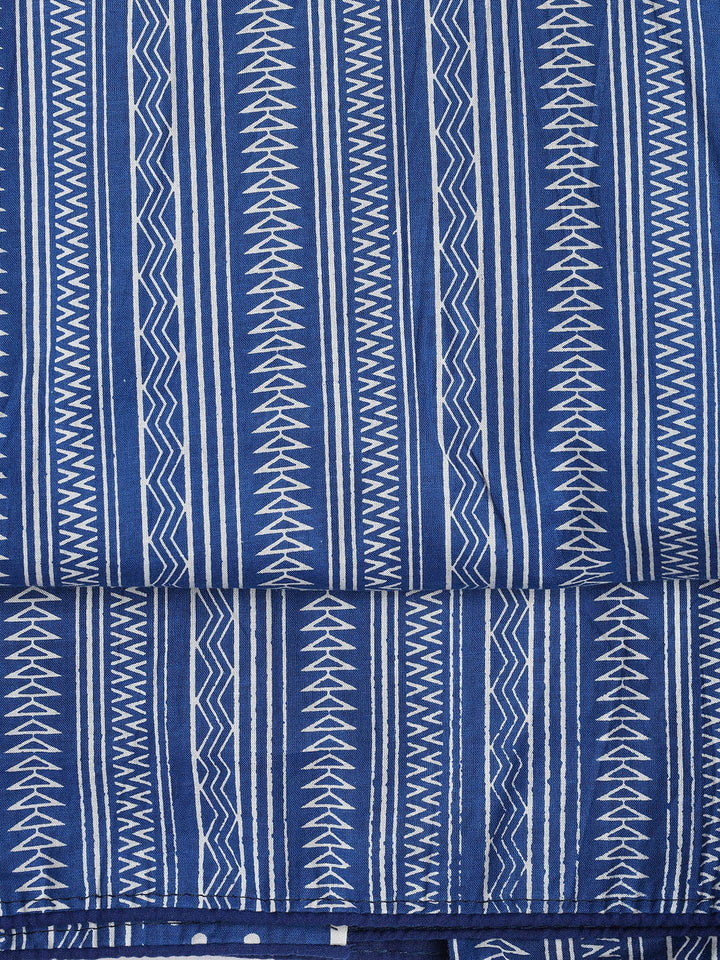 Printed Cotton Blend Unstitched Suit With Dupatta