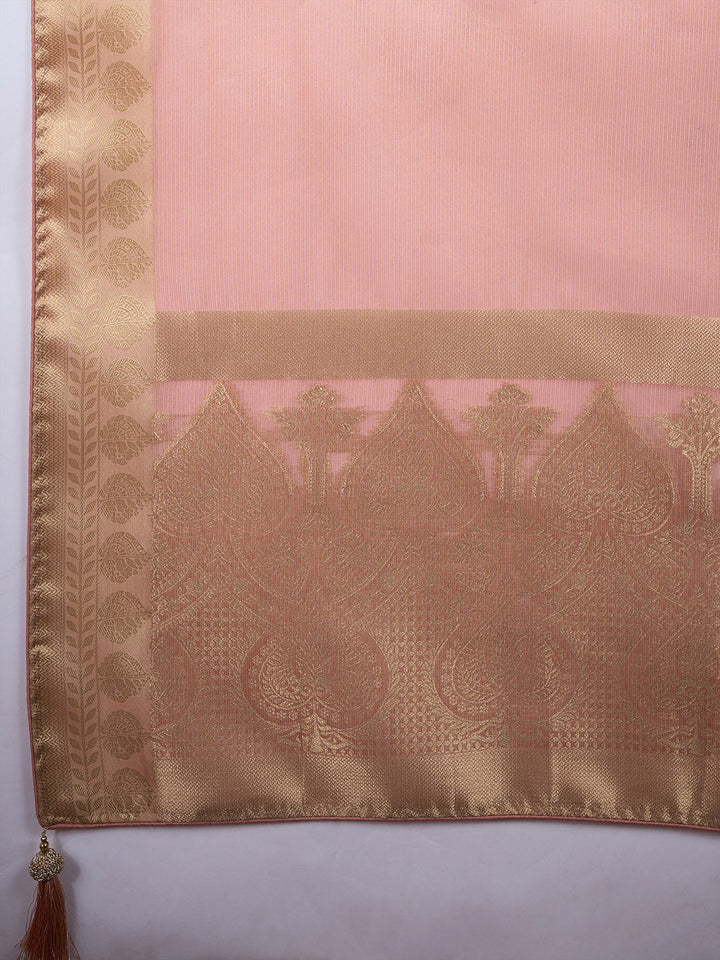 Woven Border Plain Art Silk Saree