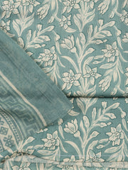 Neck Patti Cotton Blend Unstitched Suit With Dupatta