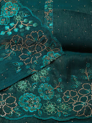 Embroidered Chinon Unstitched Suit With Dupatta