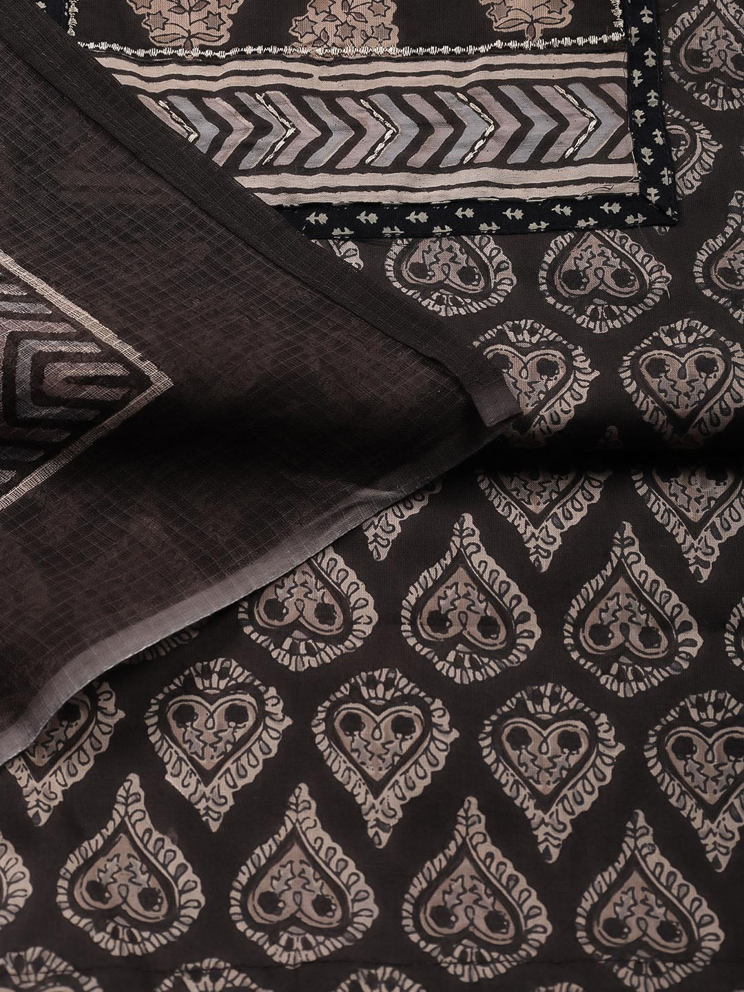 Printed Cotton Blend Unstitched Suit Piece With Dupatta