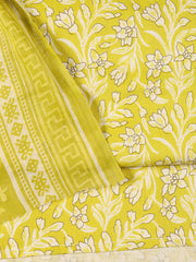 Neck Patti Cotton Blend Unstitched Suit With Dupatta