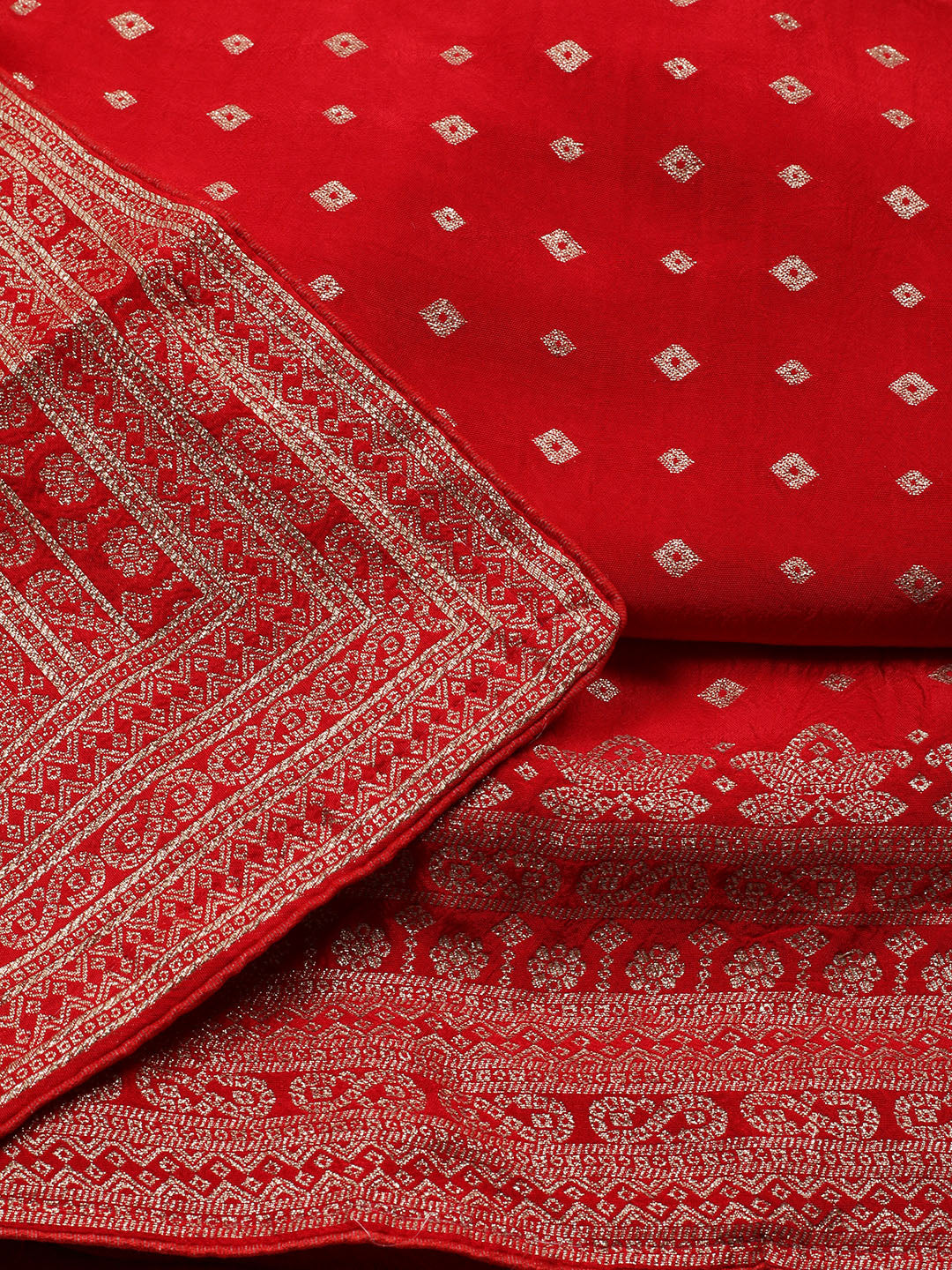 Woven Chanderi Unstitched Suit Piece With Dupatta