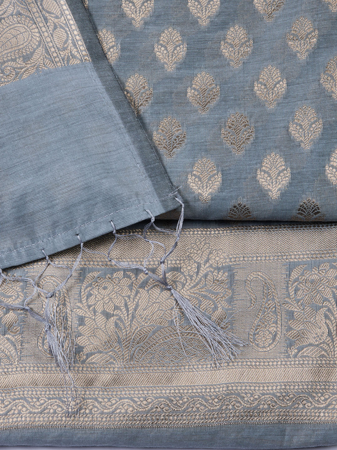 Woven Chanderi Unstitched Suit With Dupatta