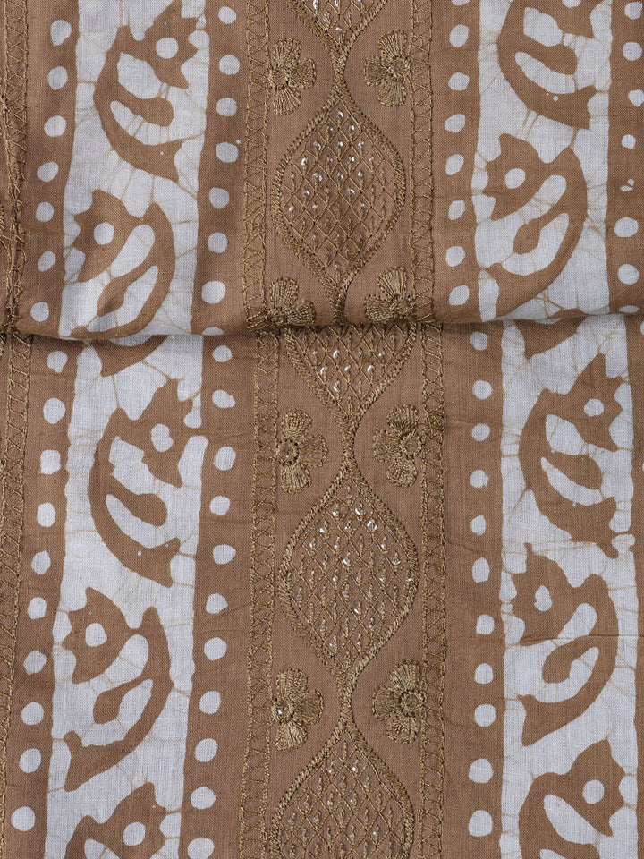 Printed Cotton Blend Unstitched Suit With Dupatta