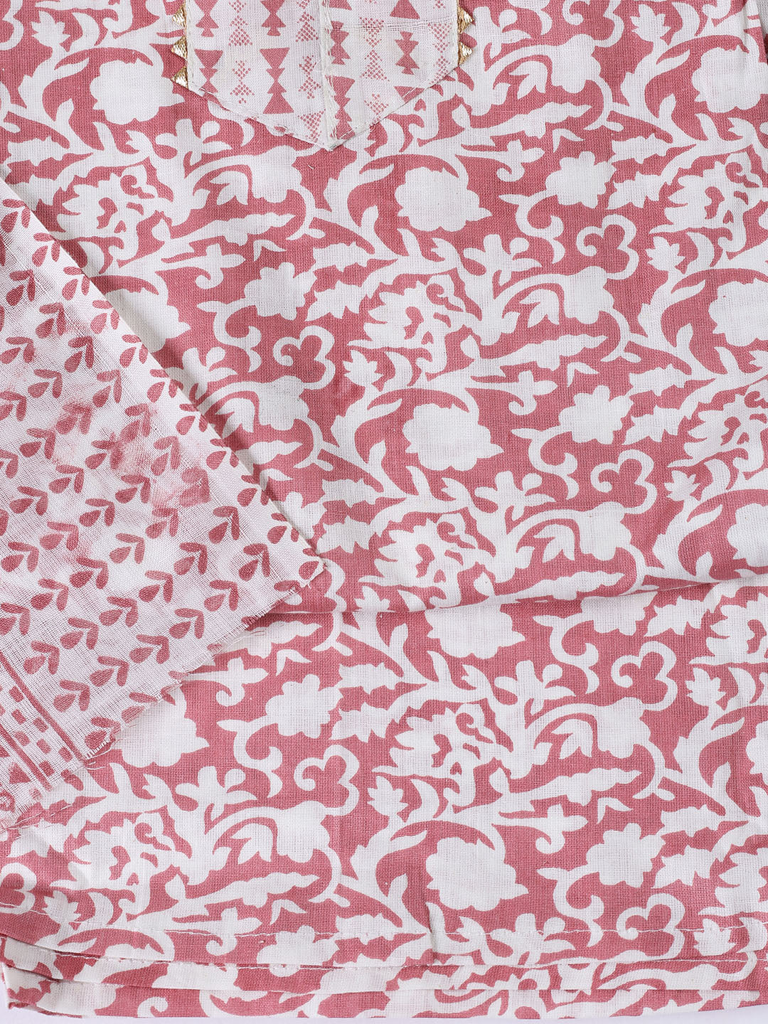 Printed Cotton Blend Unstitched Suit With Dupatta