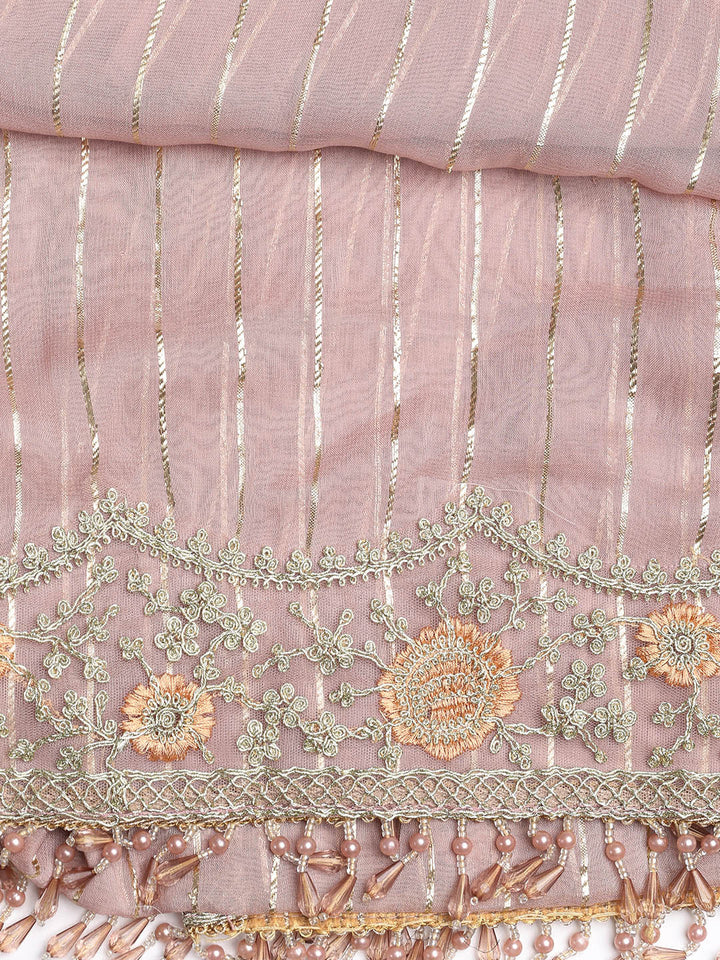 Embroidered Georgette Unstitched Suit Piece With Dupatta