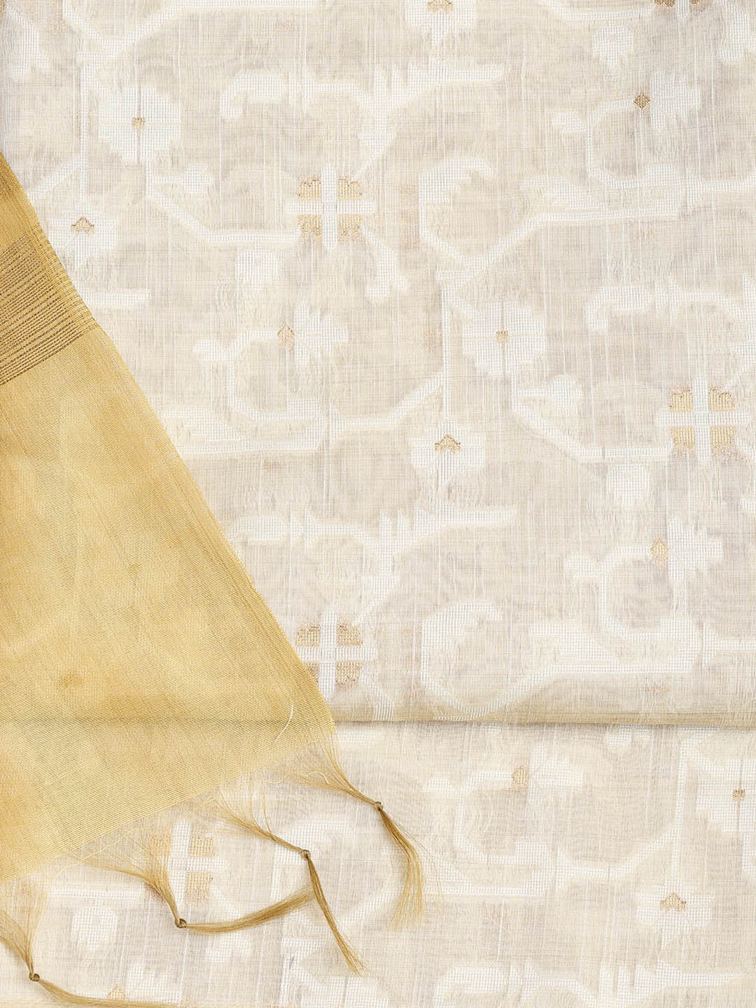 Jamdani Work Chanderi Unstitched Suit Piece With Dupatta