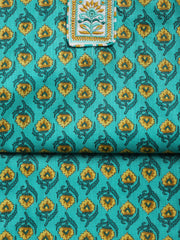 Printed Cotton Blend Unstitched Suit With Dupatta
