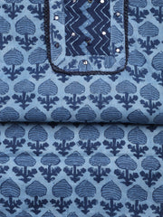 Printed Cotton Blend Unstitched Suit With Dupatta