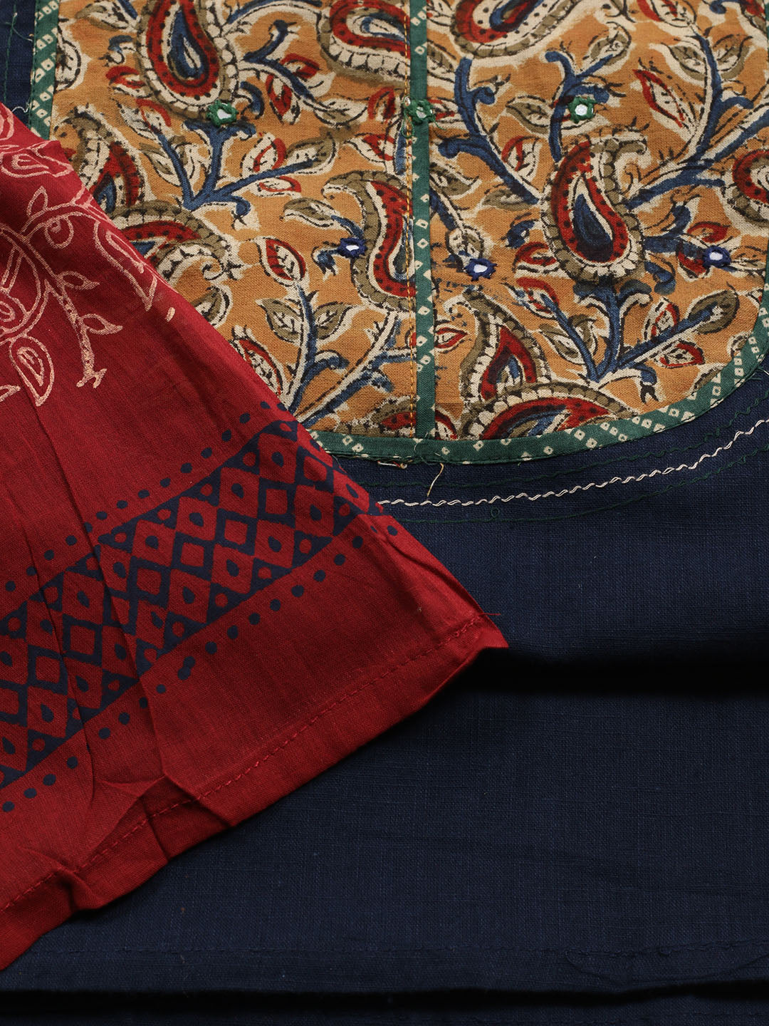 Printed Cotton Blend Unstitched Suit Piece With Dupatta