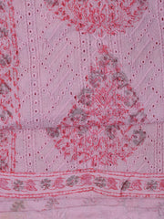 Neck Work Cotton Blend Unstitched Suit With Dupatta