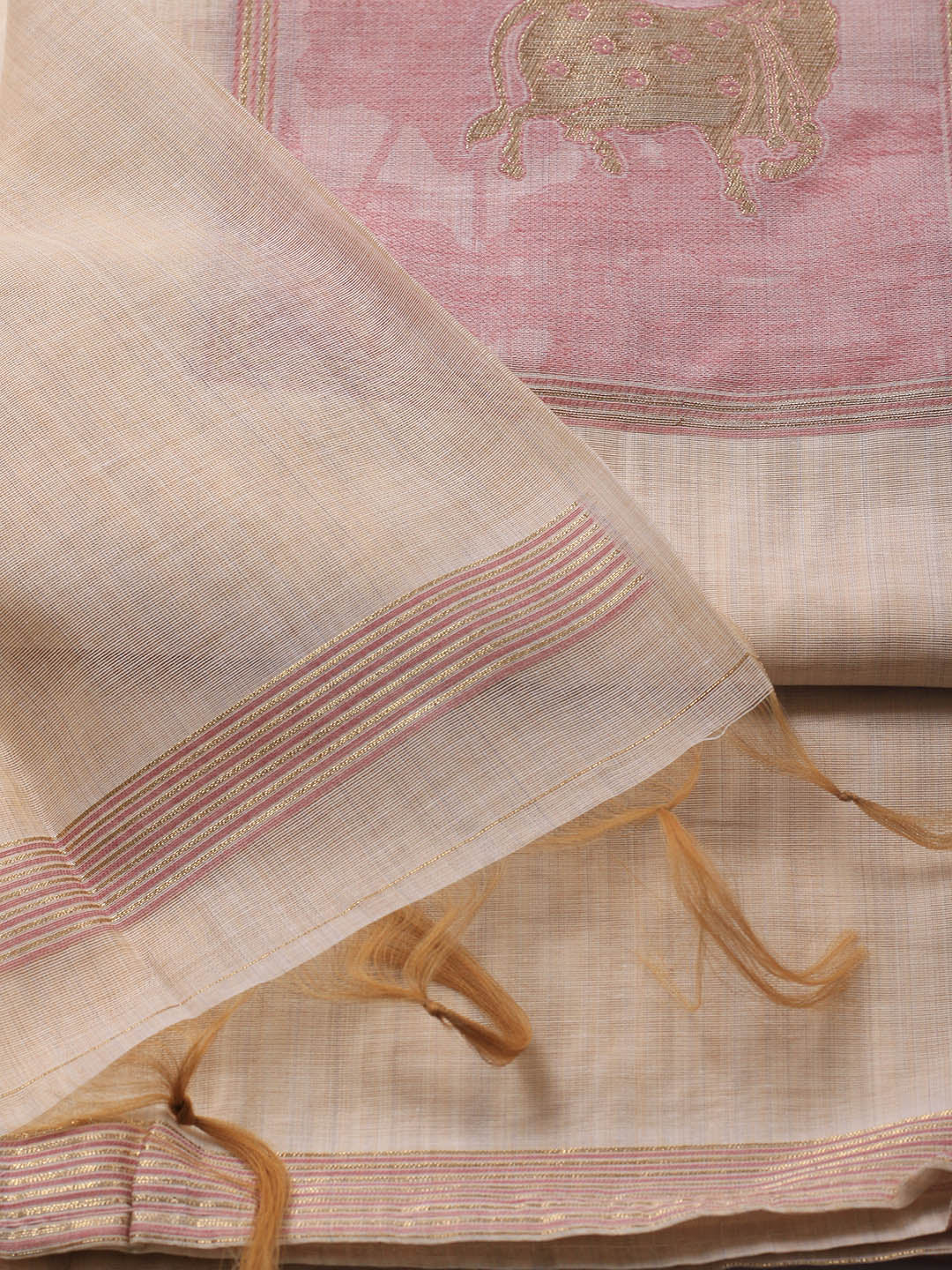 Jamdhani Chanderi Unstitched Suit Piece With Dupatta