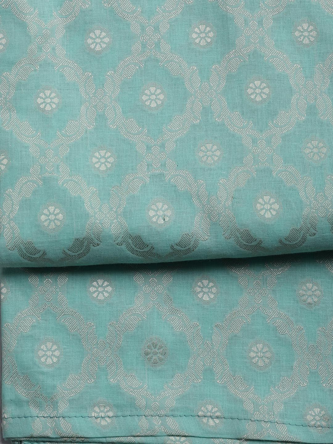 Woven Embroidered Cotton Blend Unstitched Suit With Dupatta