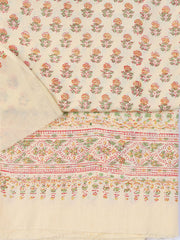 Neck Work Cotton Blend Unstitched Suit With Dupatta