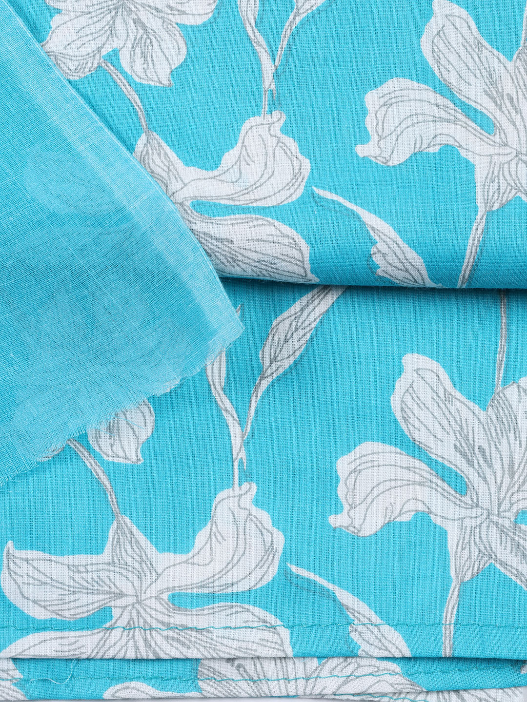Neck Patti Cotton Blend Unstitched Suit With Dupatta