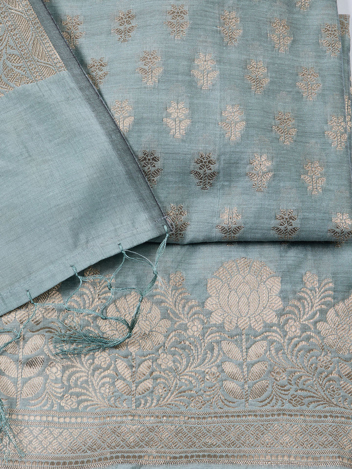 Woven Chanderi Unstitched Suit With Dupatta