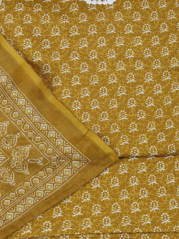 Neck Work Cotton Blend Unstitched Suit With Dupatta