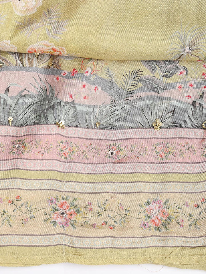 Printed Muslin Unstitched Suit With Dupatta