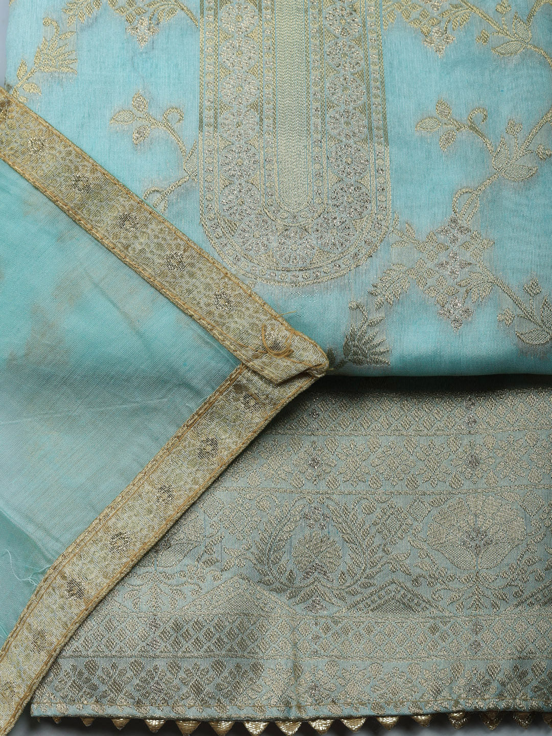 Embroidered Cotton Unstitched Suit With Pant &amp; Dupatta