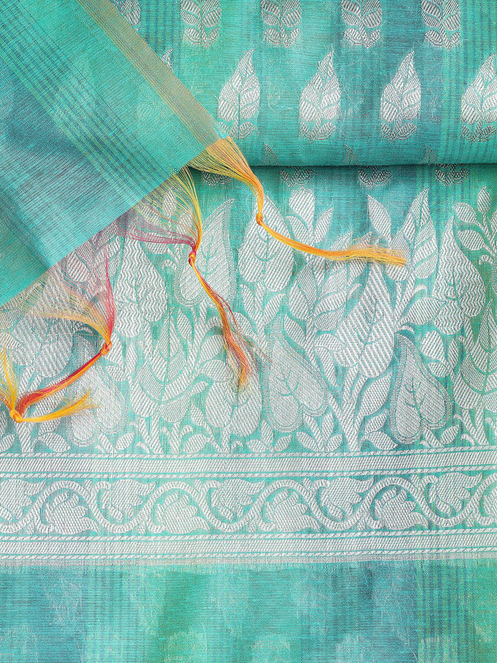 Woven Chanderi Unstitched Suit With Dupatta