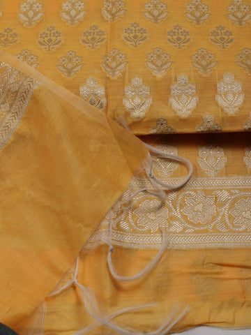 Ethnic Motifs Woven Chanderi Unstitched Suit With Dupatta