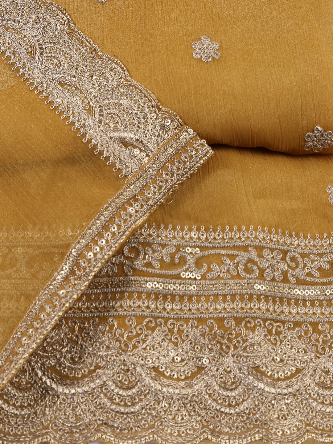 Neck Embroidered Tissue Unstitched Suit With Dupatta
