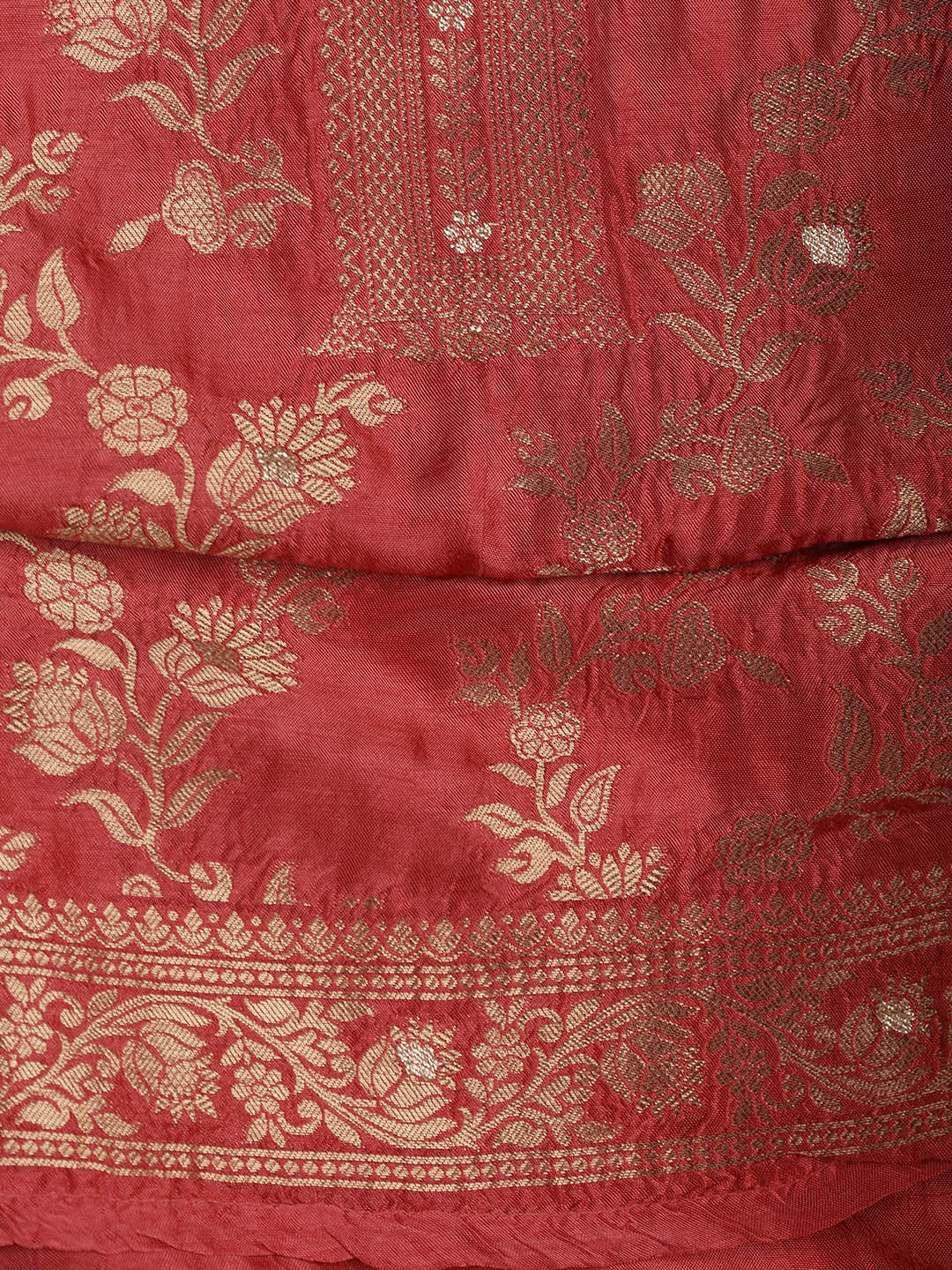 Embroidered Chanderi Unstitched Suit Piece With Dupatta