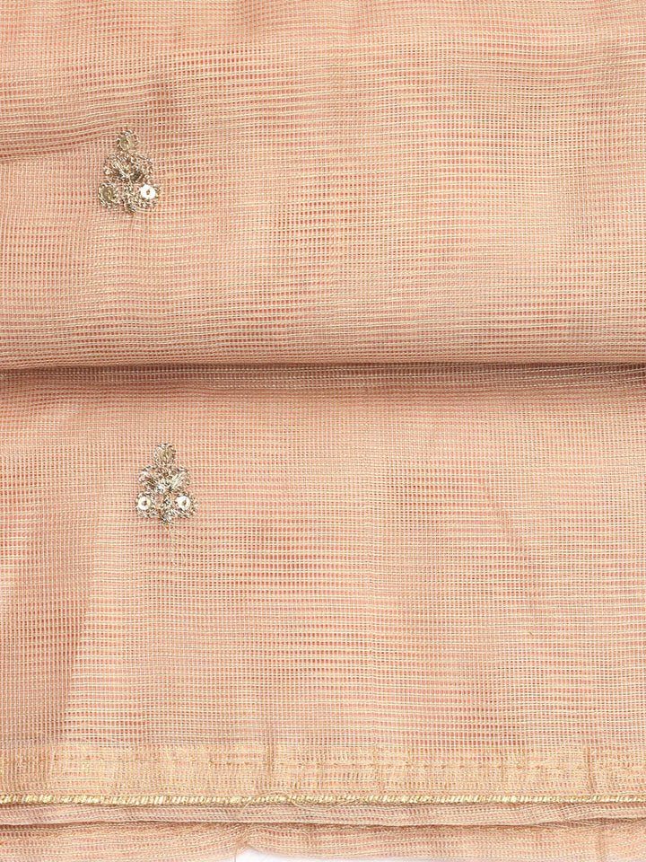 Embroidered Cotton Blend Unstitched Suit Piece With Dupatta