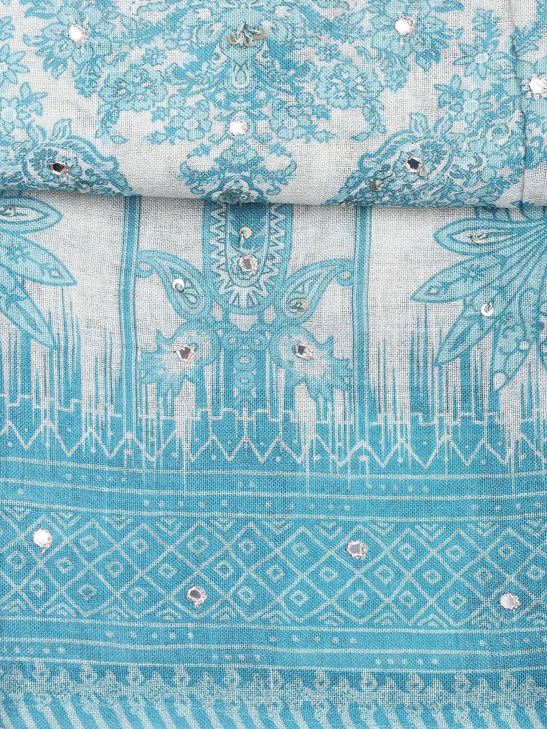 Printed Linen Unstitched Suit Piece With Dupatta