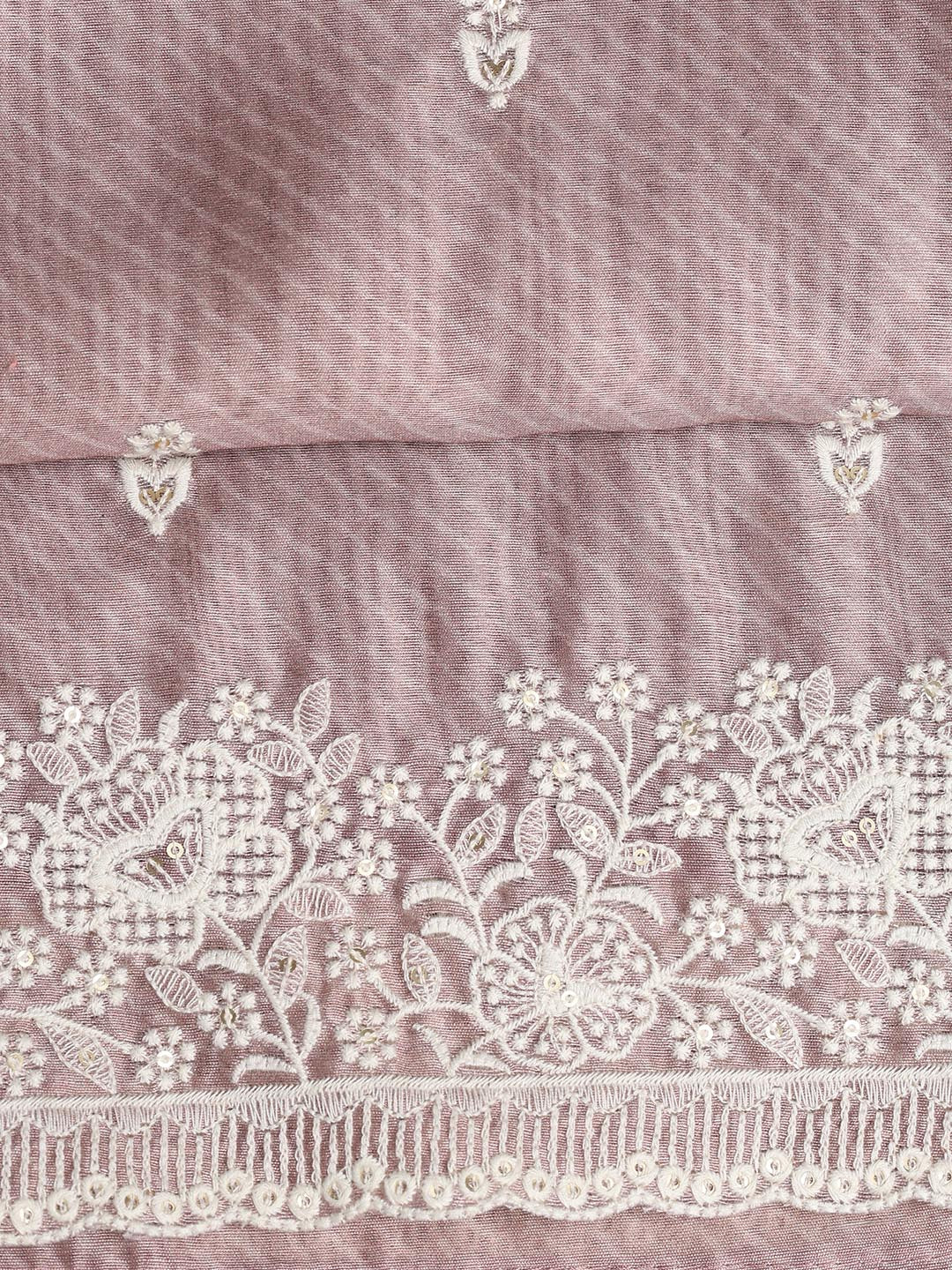 Embroidered Chanderi Unstitched Suit Piece With Dupatta