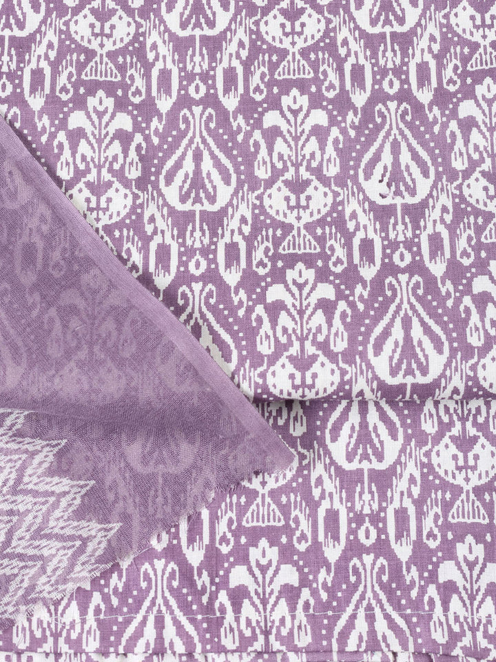 Printed Cotton Blend Unstitched Suit With Dupatta