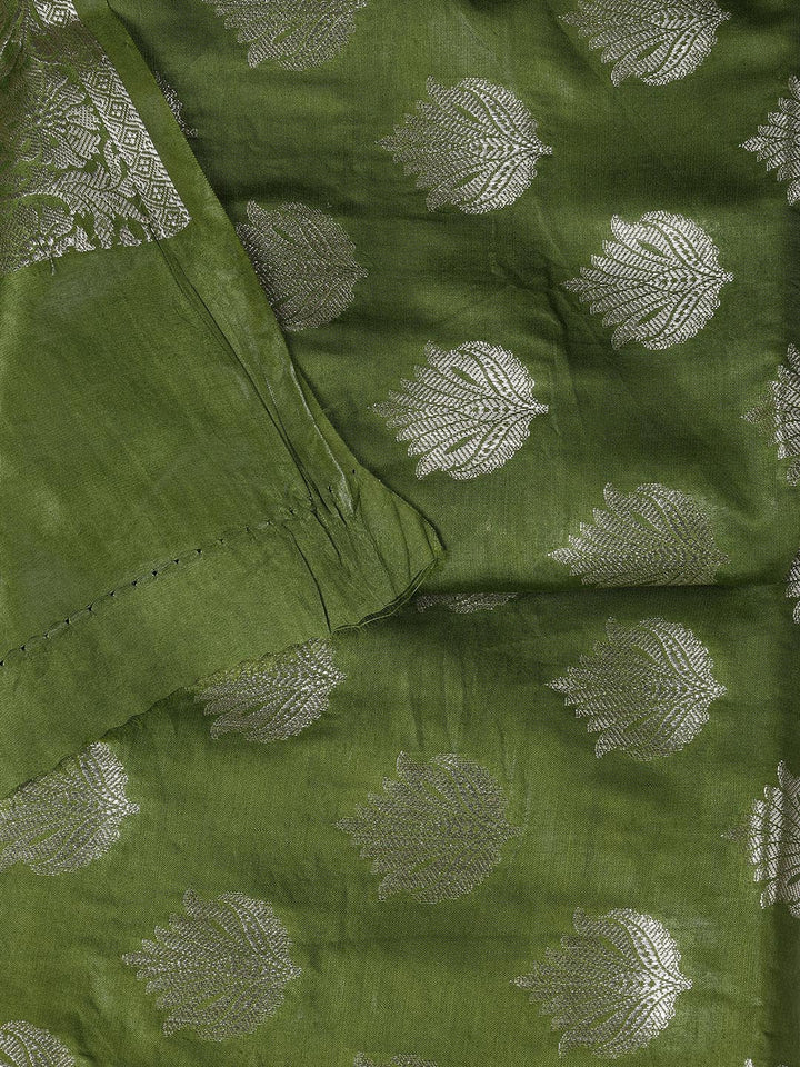 Woven Chanderi Unstitched Suit With Dupatta