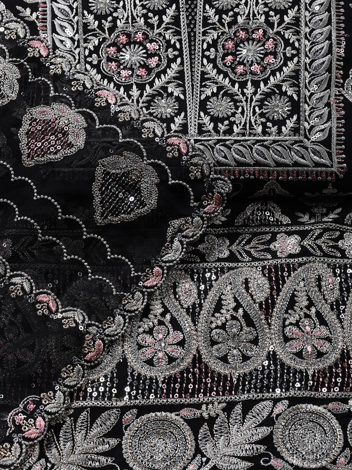 Embroidered Organza Unstitched Suit Piece With Dupatta