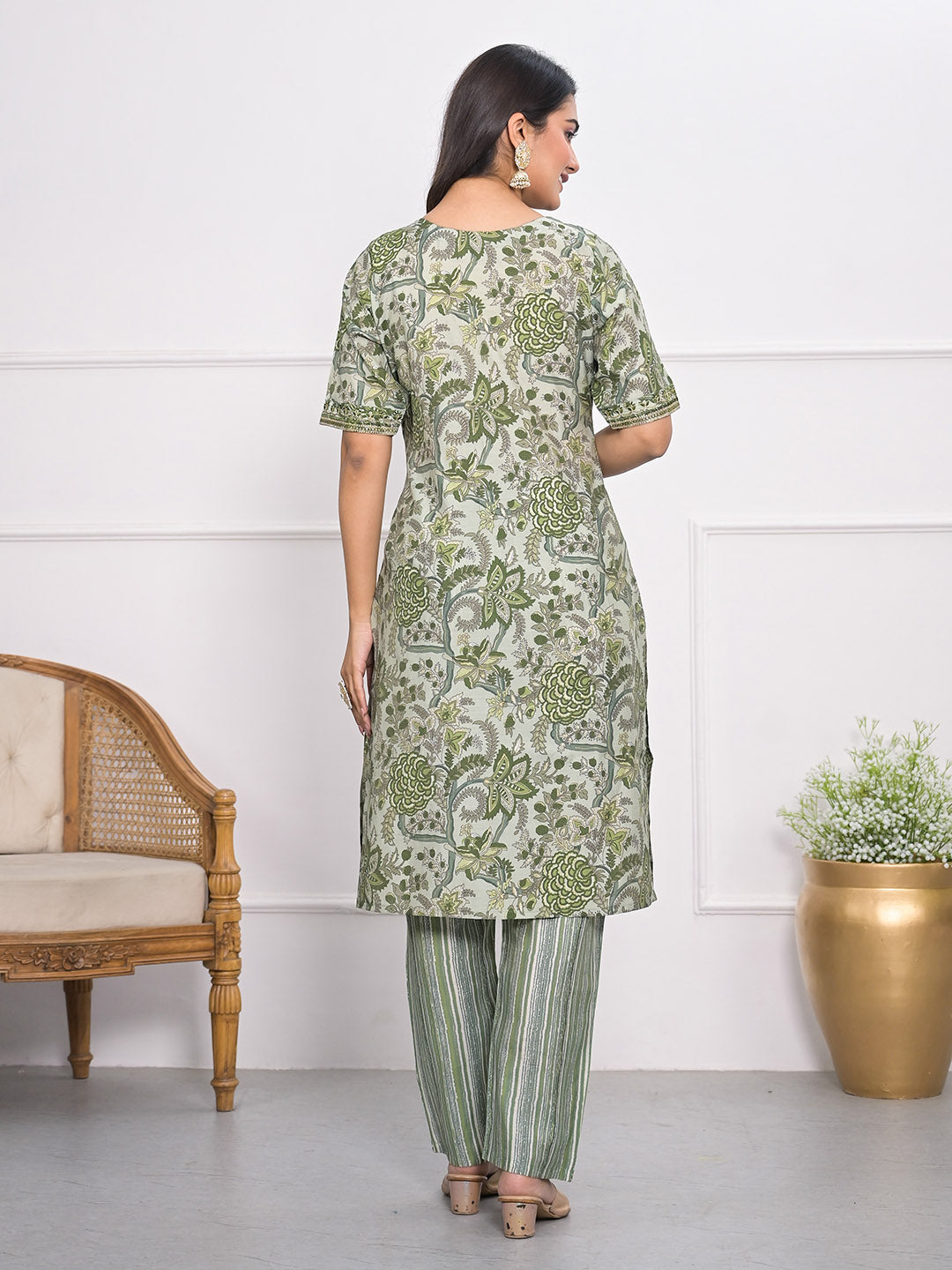 Printed Muslin Kurta With Pants