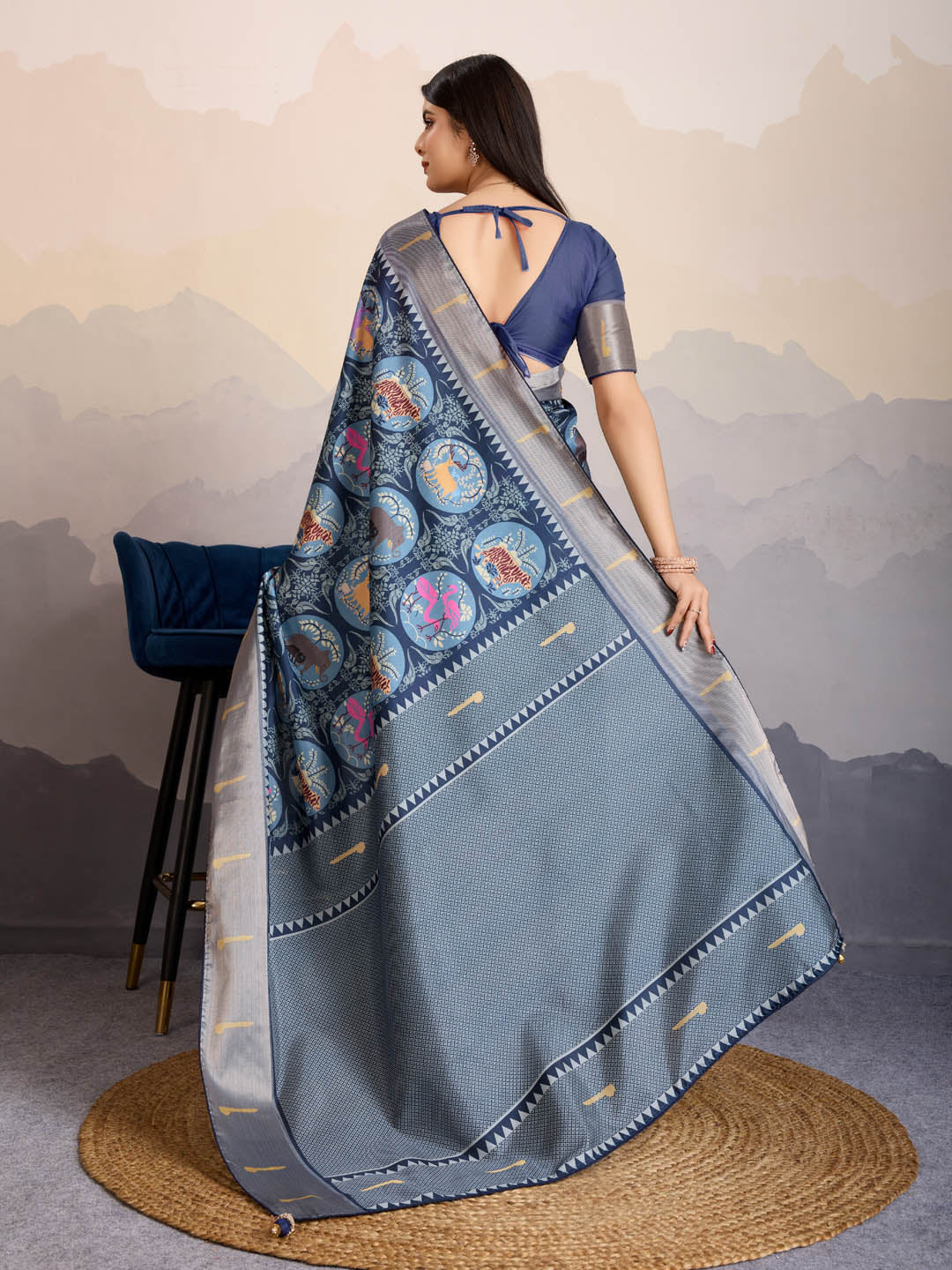 Zari Jaal Woven Art Silk Saree