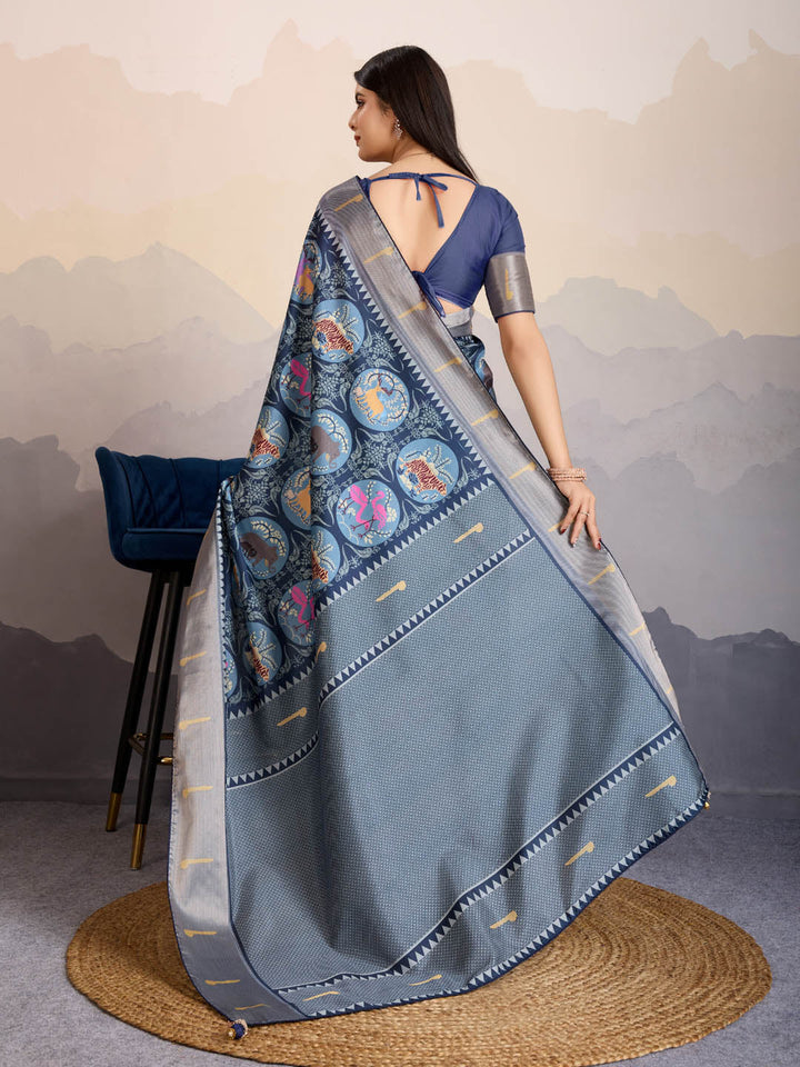 Zari Jaal Woven Art Silk Saree