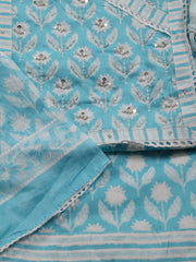 Printed Cotton Blend Unstitched Suit With Dupatta