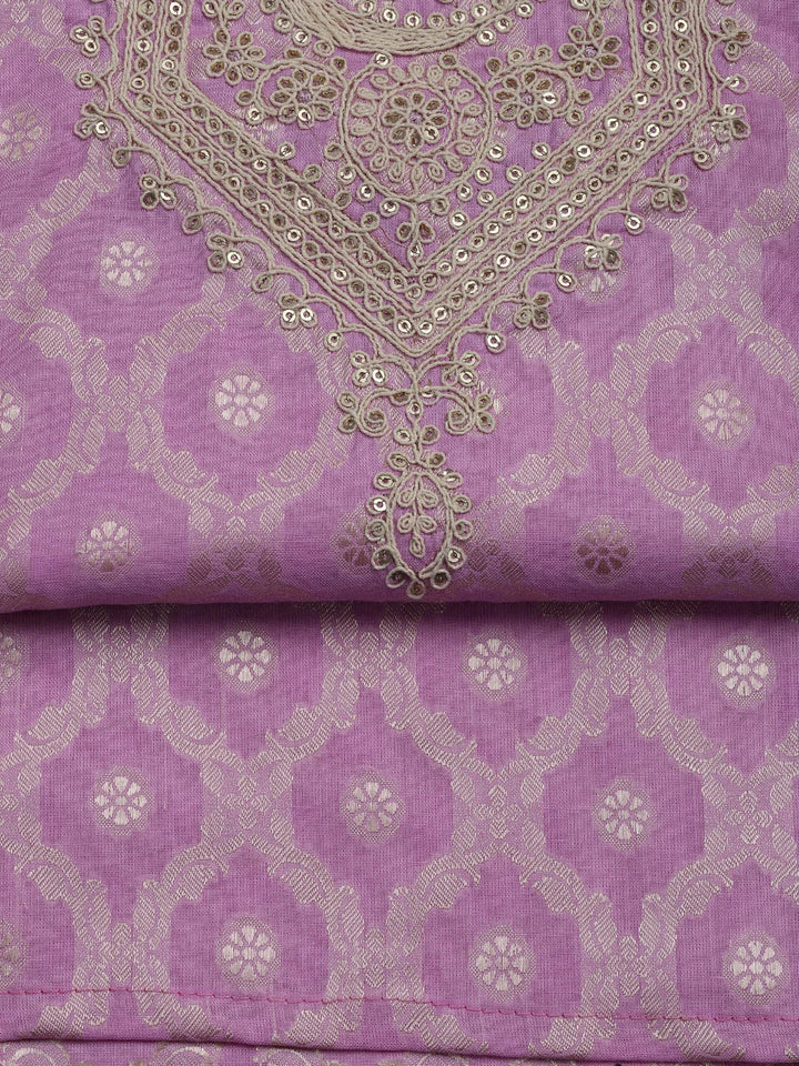 Woven Embroidered Cotton Blend Unstitched Suit With Dupatta