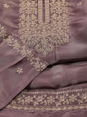 Neck Embroidered Tissue Unstitched Suit With Dupatta