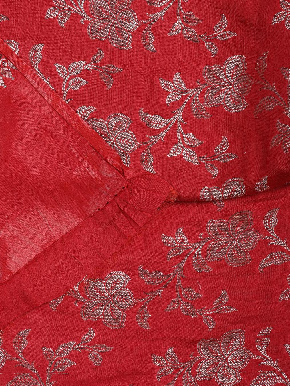 Floral Woven Chanderi Unstitched Suit With Dupatta