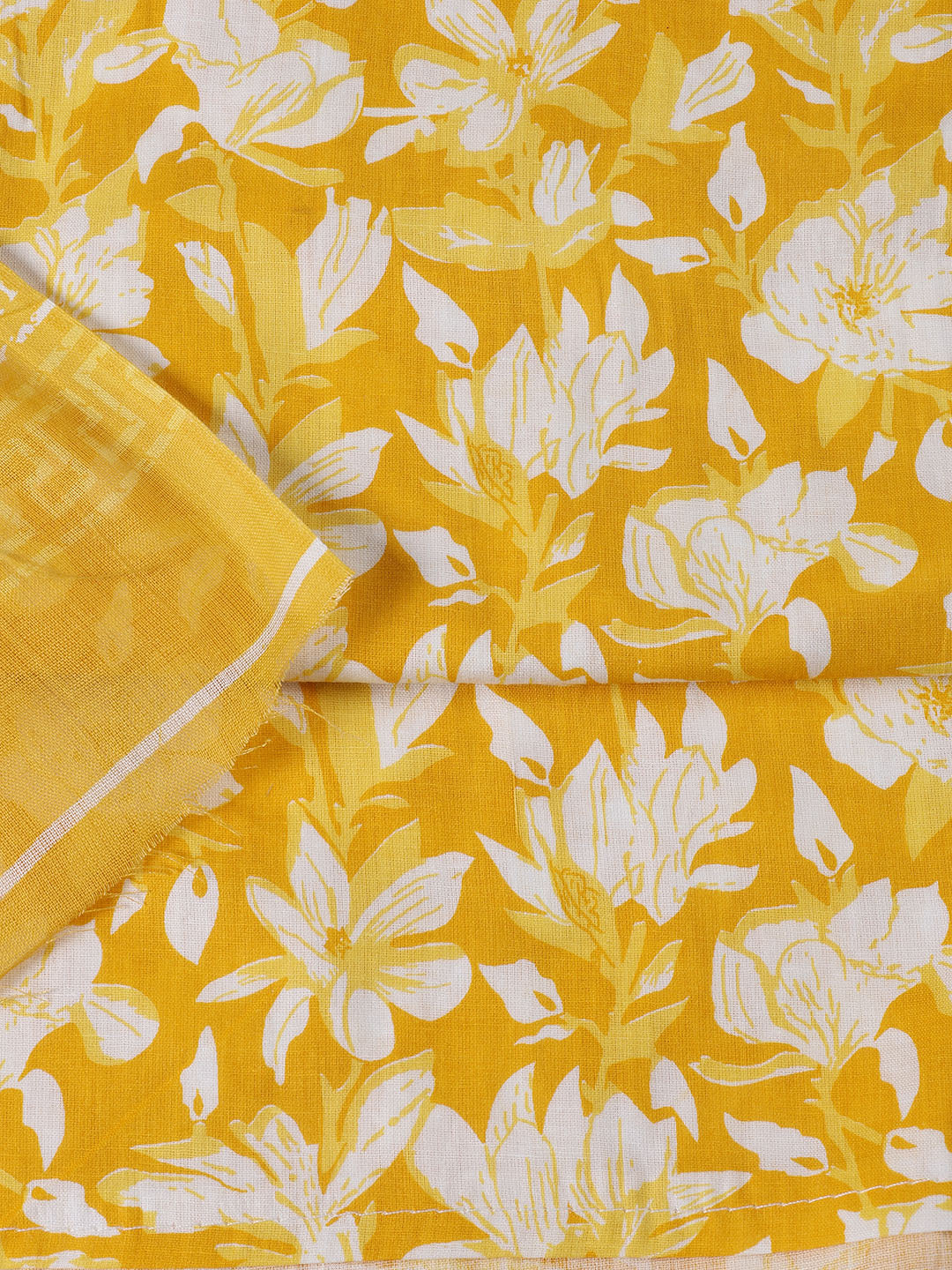 Neck Patti Cotton Blend Unstitched Suit With Dupatta