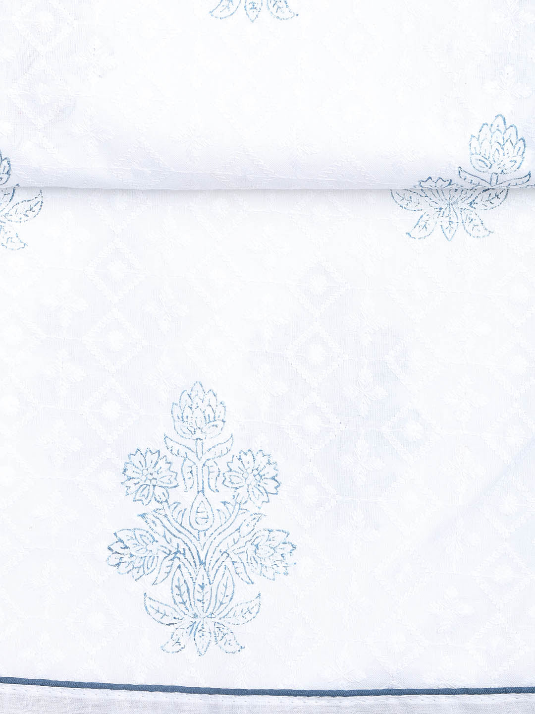 Printed Cotton Blend Unstitched Suit With Dupatta